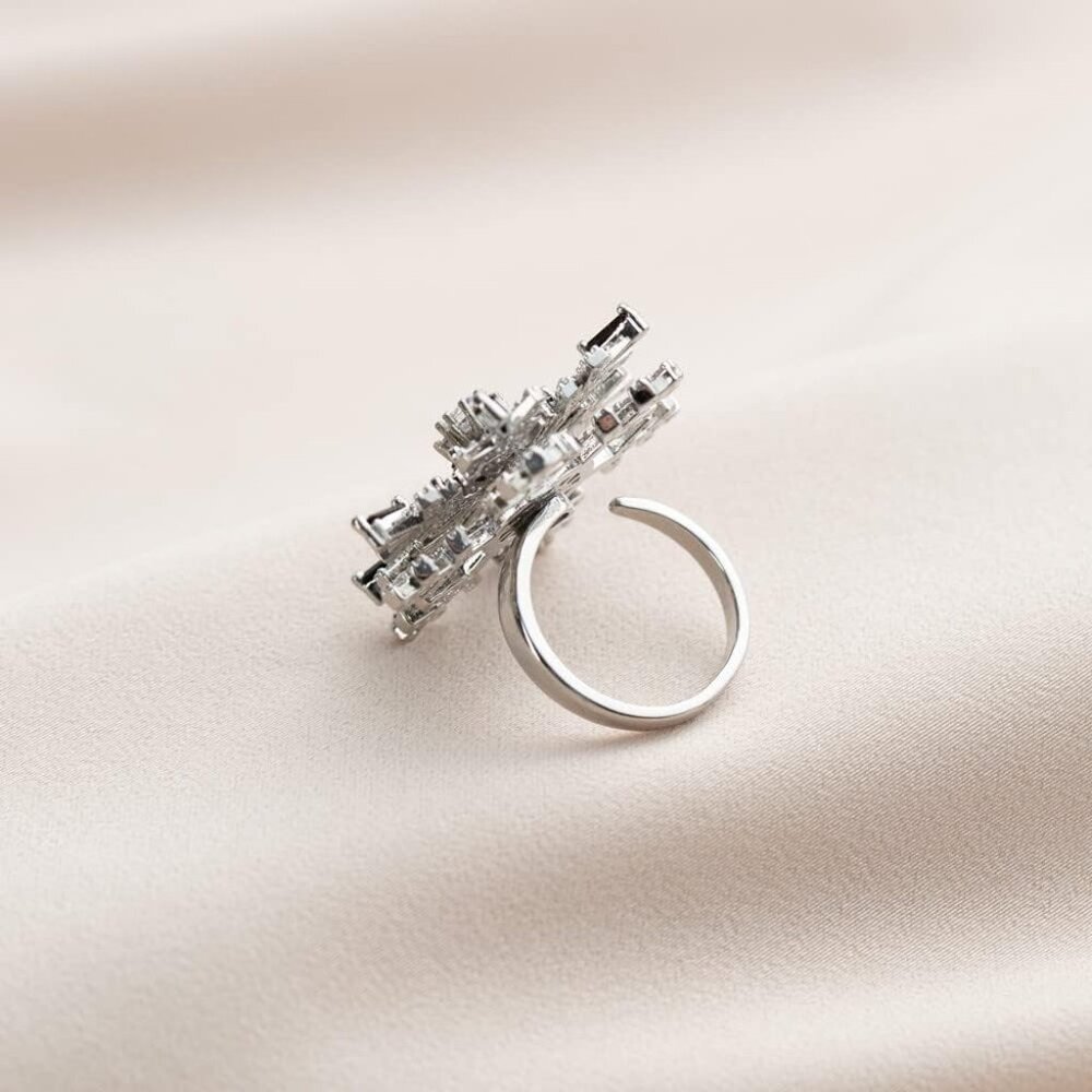 Snowflake Rings, Funny Rotatable Snowflake Adjustable Big Ring Fidget Rings for - Picture 5 of 6